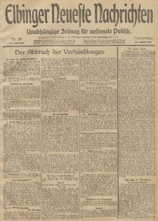 Elbinger Neueste Nachrichten, Nr. 29 Donnerstag 30 Januar 1913 65. Jahrgang