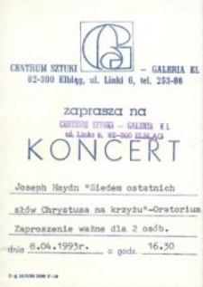 Koncert w Galerii EL: „Siedem ostatnich słów Chrystusa na krzyżu – Haydna” - zaproszenie