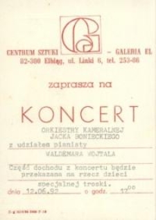 Centrum Sztuki - Galeria El. Zaproszenie