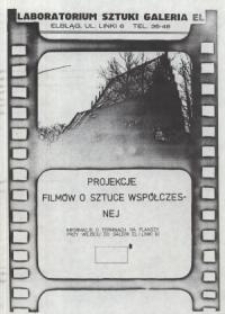 Pokaz filmów o sztuce współczesnej w Galerii El – ulotka