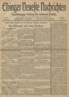 Elbinger Neueste Nachrichten, Nr. 180 Freitag 4 Juli 1913 65. Jahrgang
