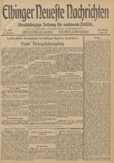 Elbinger Neueste Nachrichten, Nr. 182 Sonntag 6 Juli 1913 65. Jahrgang