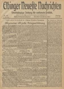 Elbinger Neueste Nachrichten, Nr. 183 Montag 7 Juli 1913 65. Jahrgang
