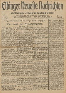 Elbinger Neueste Nachrichten, Nr. 190 Montag 14 Juli 1913 65. Jahrgang