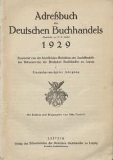 Adressbuch des Deutschen Buchhandels : 1929