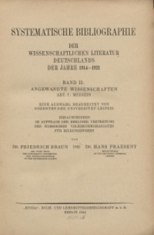 Bd. 2 : Angewandte Wissenschaften. Abt. 1: Medizin
