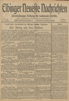 Elbinger Neueste Nachrichten, Nr. 194 Freitag 18 Juli 1913 65. Jahrgang