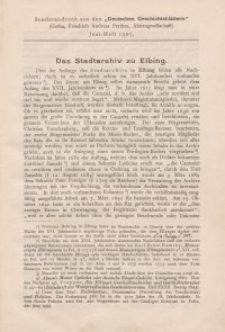 Das Stadtarchiv zu Elbing