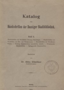 Katalog der Handschriften. Bd. 2. Teil 2