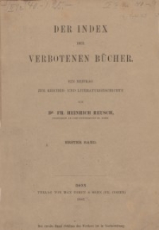 Der Index der verbotenen Bücher...Bd. 1