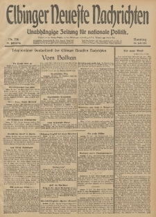 Elbinger Neueste Nachrichten, Nr. 196 Sonntag 20 Juli 1913 65. Jahrgang
