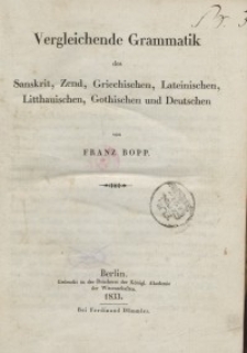 Vergleichende Grammatik des Sanskrit...