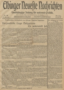 Elbinger Neueste Nachrichten, Nr. 198 Dienstag 22 Juli 1913 65. Jahrgang