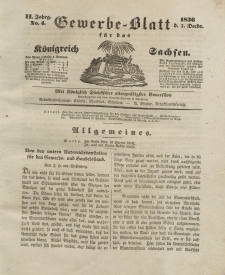 Gewerbe-Blatt Königreich Sachsen. Jahrg. II, 1. Dezember, nr 4.