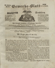 Gewerbe-Blatt Königreich Sachsen. Jahrg. II, 15. Dezember, nr 6.