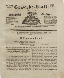 Gewerbe-Blatt Königreich Sachsen. Jahrg. II, 29. Dezember, nr 8.