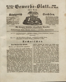 Gewerbe-Blatt Königreich Sachsen. Jahrg. II, 20. April, nr 24.