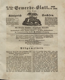 Gewerbe-Blatt Königreich Sachsen. Jahrg. II, 22. Juni, nr 33.