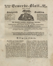 Gewerbe-Blatt Königreich Sachsen. Jahrg. II, 10. August, nr 40.