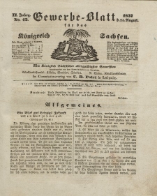 Gewerbe-Blatt Königreich Sachsen. Jahrg. II, 24. August, nr 42.