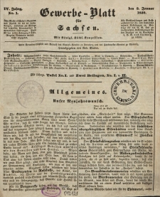 Gewerbe-Blatt für Sachsen. Jahrg. IV, 3. Januar, nr 1.