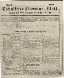 Gewerbe-Blatt für Sachsen. Jahrg. IV, 23. Mai, nr 21 (Beilage nr 2: Technisches Literatur-Blatt)