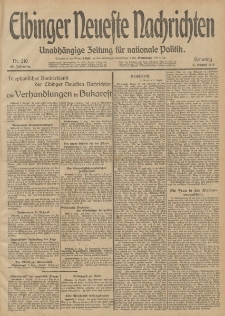 Elbinger Neueste Nachrichten, Nr. 210 Sonntag 3 August 1913 65. Jahrgang