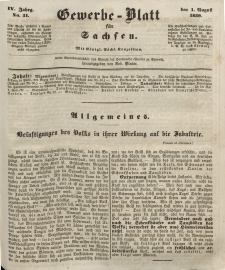 Gewerbe-Blatt für Sachsen. Jahrg. IV, 1. August, nr 31.