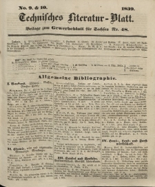 Gewerbe-Blatt für Sachsen. Jahrg. IV, 28. November, nr 48 (Beilage nr 9/10: Technisches Literatur-Blatt)