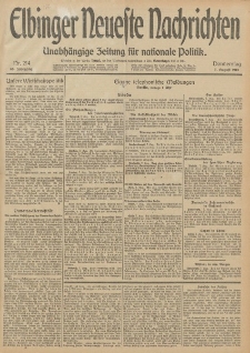 Elbinger Neueste Nachrichten, Nr. 214 Donnerstag 7 August 1913 65. Jahrgang