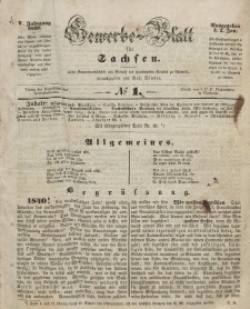 Gewerbe-Blatt für Sachsen. Jahrg. V, 2. Januar, nr 1.