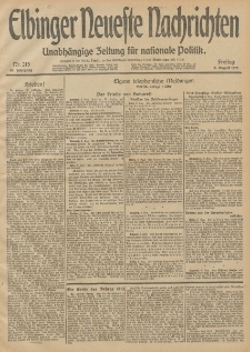 Elbinger Neueste Nachrichten, Nr. 215 Freitag 8 August 1913 65. Jahrgang