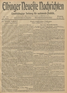 Elbinger Neueste Nachrichten, Nr. 219 Dienstag 12 August 1913 65. Jahrgang