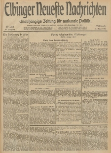 Elbinger Neueste Nachrichten, Nr. 220 Mittwoch 13 August 1913 65. Jahrgang