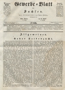 Gewerbe-Blatt für Sachsen. Jahrg. VI, 14. Juli, nr 54.