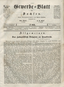 Gewerbe-Blatt für Sachsen. Jahrg. VI, 20. August, nr 65.