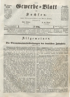 Gewerbe-Blatt für Sachsen. Jahrg. VI, 21. September, nr 74.