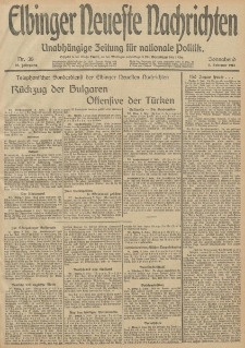 Elbinger Neueste Nachrichten, Nr. 38 Sonnabend 8 Februar 1913 65. Jahrgang