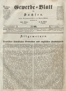 Gewerbe-Blatt für Sachsen. Jahrg. VI, 1. Oktober, nr 77.