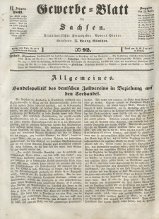 Gewerbe-Blatt für Sachsen. Jahrg. VI, 23. November, nr 92.