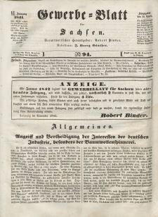 Gewerbe-Blatt für Sachsen. Jahrg. VI, 30. November, nr 94.