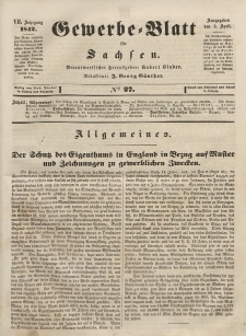 Gewerbe-Blatt für Sachsen. Jahrg. VII, 5. April, nr 27.