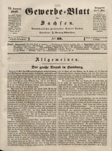Gewerbe-Blatt für Sachsen. Jahrg. VII, 17. Mai, nr 39.