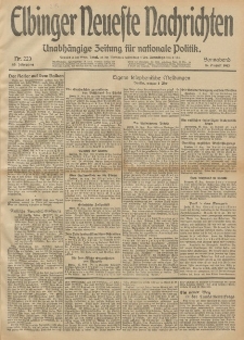 Elbinger Neueste Nachrichten, Nr. 223 Sonnabend 16 August 1913 65. Jahrgang