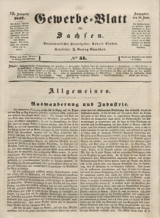 Gewerbe-Blatt für Sachsen. Jahrg. VII, 28. Juni, nr 51.