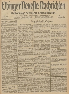 Elbinger Neueste Nachrichten, Nr. 225 Montag 18 August 1913 65. Jahrgang