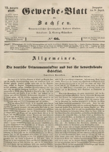 Gewerbe-Blatt für Sachsen. Jahrg. VII, 19. August, nr 66.