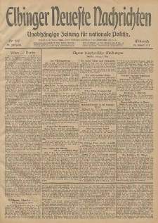 Elbinger Neueste Nachrichten, Nr. 227 Mittwoch 20 August 1913 65. Jahrgang