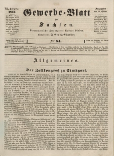 Gewerbe-Blatt für Sachsen. Jahrg. VII, 21. Oktober, nr 84.