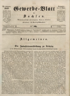 Gewerbe-Blatt für Sachsen. Jahrg. VII, 28. Oktober, nr 86.